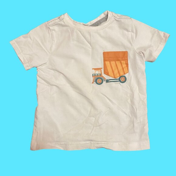 Tommy Bahama Baby Boys 18M White Graphic Tee – Dump Truck Pocket Design - Picture 2 of 7